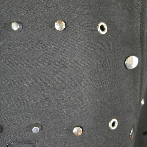 Mason by Suko Women Black Studded Bomber Jacket M Canadian Goth Punk Moto Baddie - Picture 5 of 12